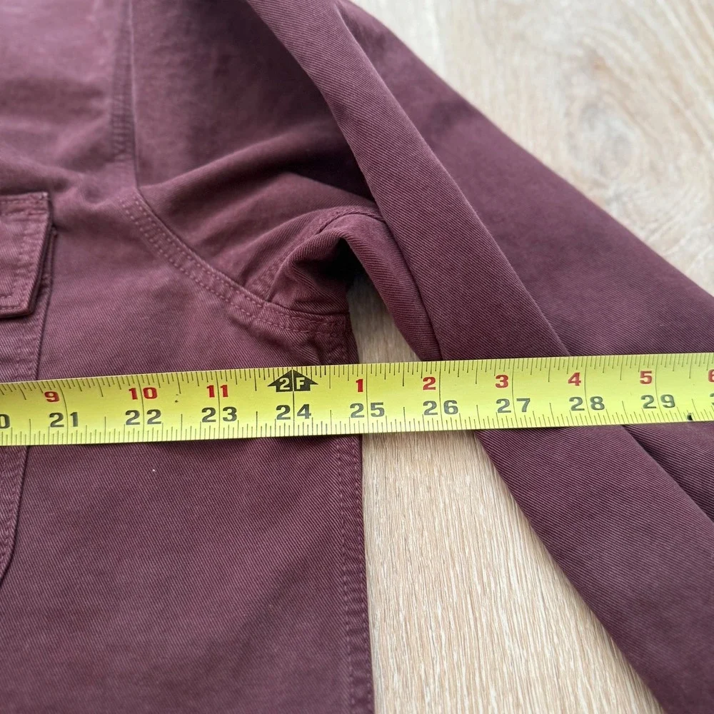 Banana Republic‎ Shirt Mens L Burgundy Button Down Utility Pockets Heavyweight